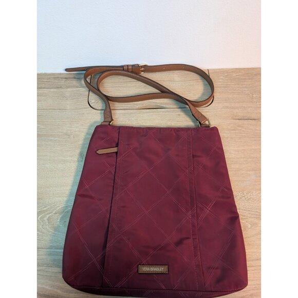 Vera Bradley Handbags - Vera Bradley Preppy Poly Molly Crossbody Handbag Bag Purse Cranberry Burgundy